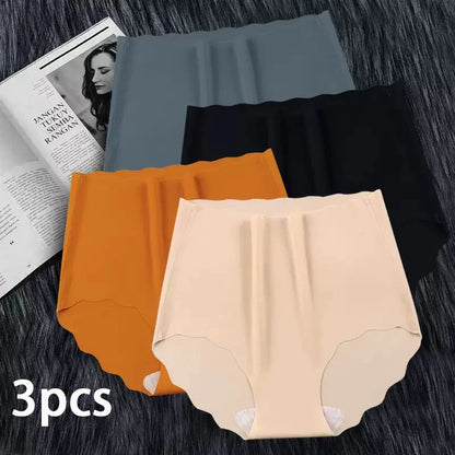 Ultrathin Panties Women - Plus Size Ice Silk High Waist Seamless Briefs - ZOOMNSTORE
