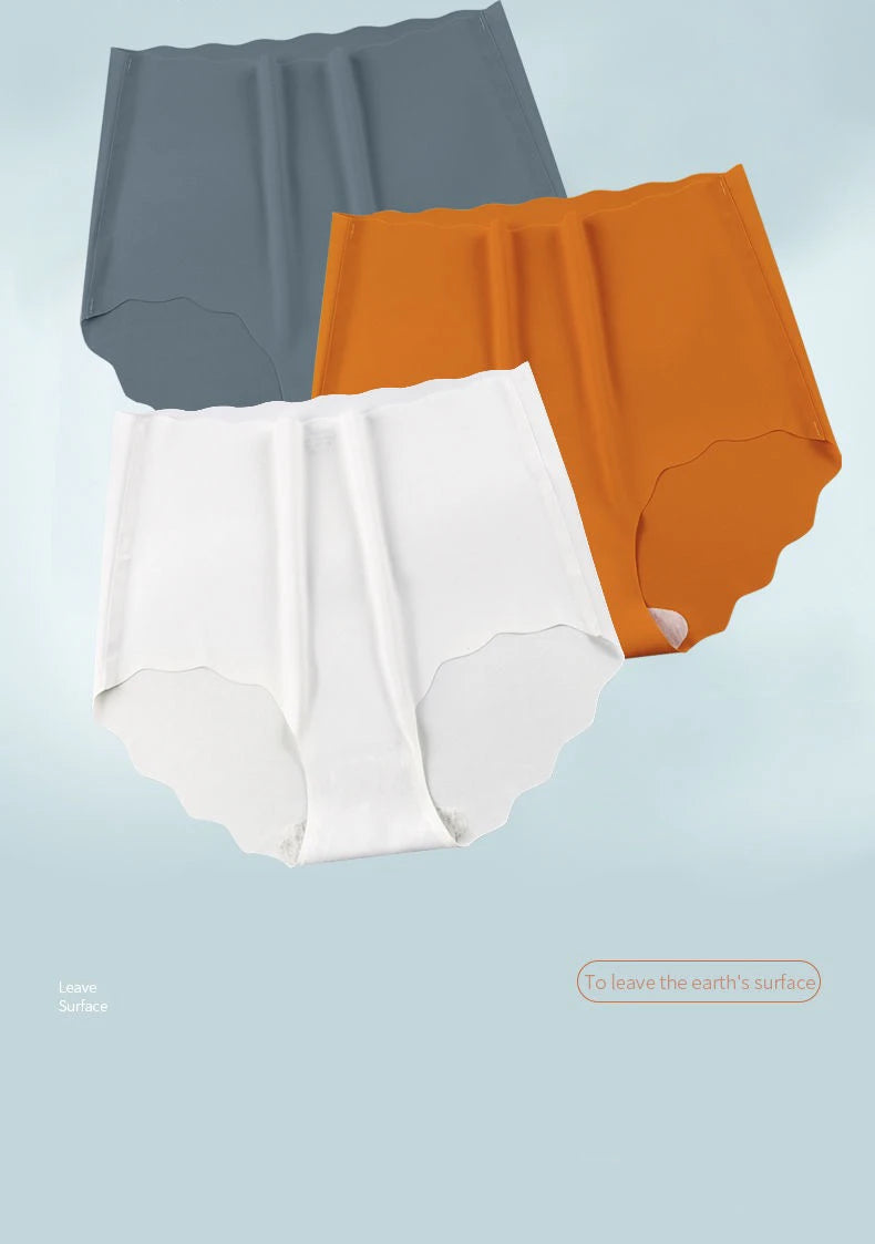 Ultrathin Panties Women - Plus Size Ice Silk High Waist Seamless Briefs - ZOOMNSTORE