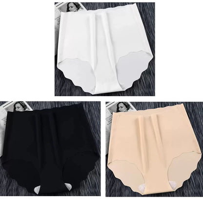 Ultrathin Panties Women - Plus Size Ice Silk High Waist Seamless Briefs - ZOOMNSTORE