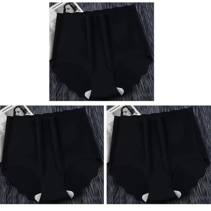 Ultrathin Panties Women - Plus Size Ice Silk High Waist Seamless Briefs - ZOOMNSTORE