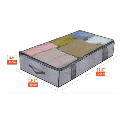 Under Bed Storage Bag – Foldable Quilt Organizer with Reinforced Handles, 2pcs - ZOOMNSTORE