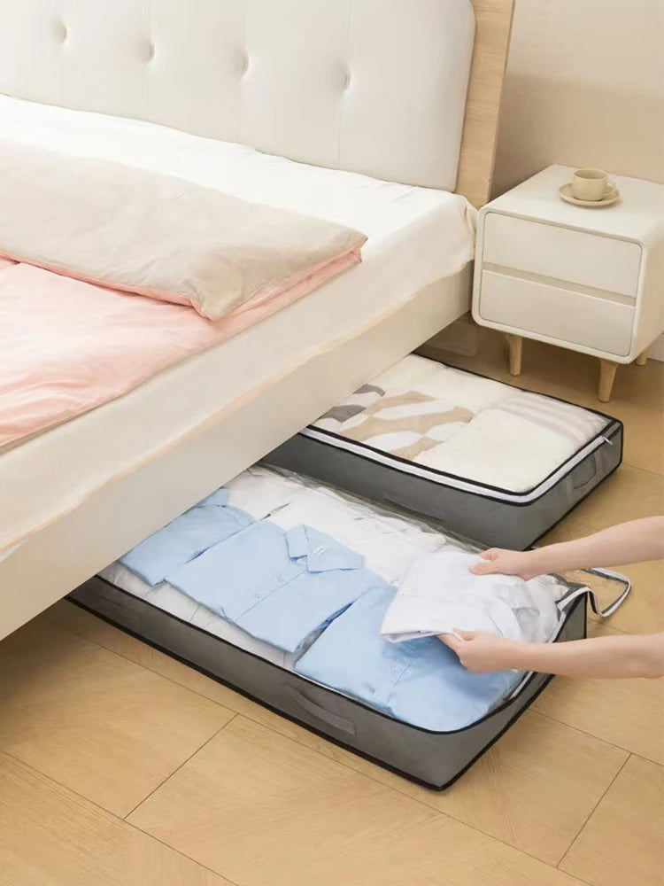 Under Bed Storage Bag – Foldable Quilt Organizer with Reinforced Handles, 2pcs - ZOOMNSTORE