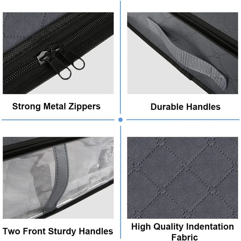 Underbed Storage Bag Foldable Storage With Clear Window | Large Capacity Organizer & Handles - ZOOMNSTORE