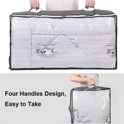 Underbed Storage Bag Foldable Storage With Clear Window | Large Capacity Organizer & Handles - ZOOMNSTORE