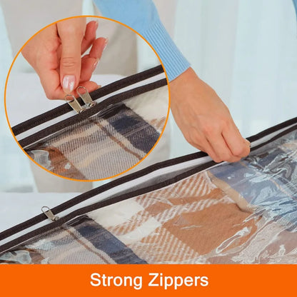 Underbed Storage Bag Foldable Storage With Clear Window | Large Capacity Organizer & Handles - ZOOMNSTORE