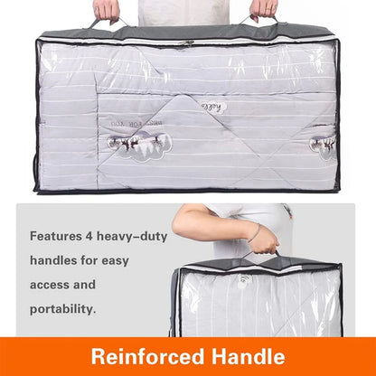 Underbed Storage Bag Foldable Storage With Clear Window | Large Capacity Organizer & Handles - ZOOMNSTORE