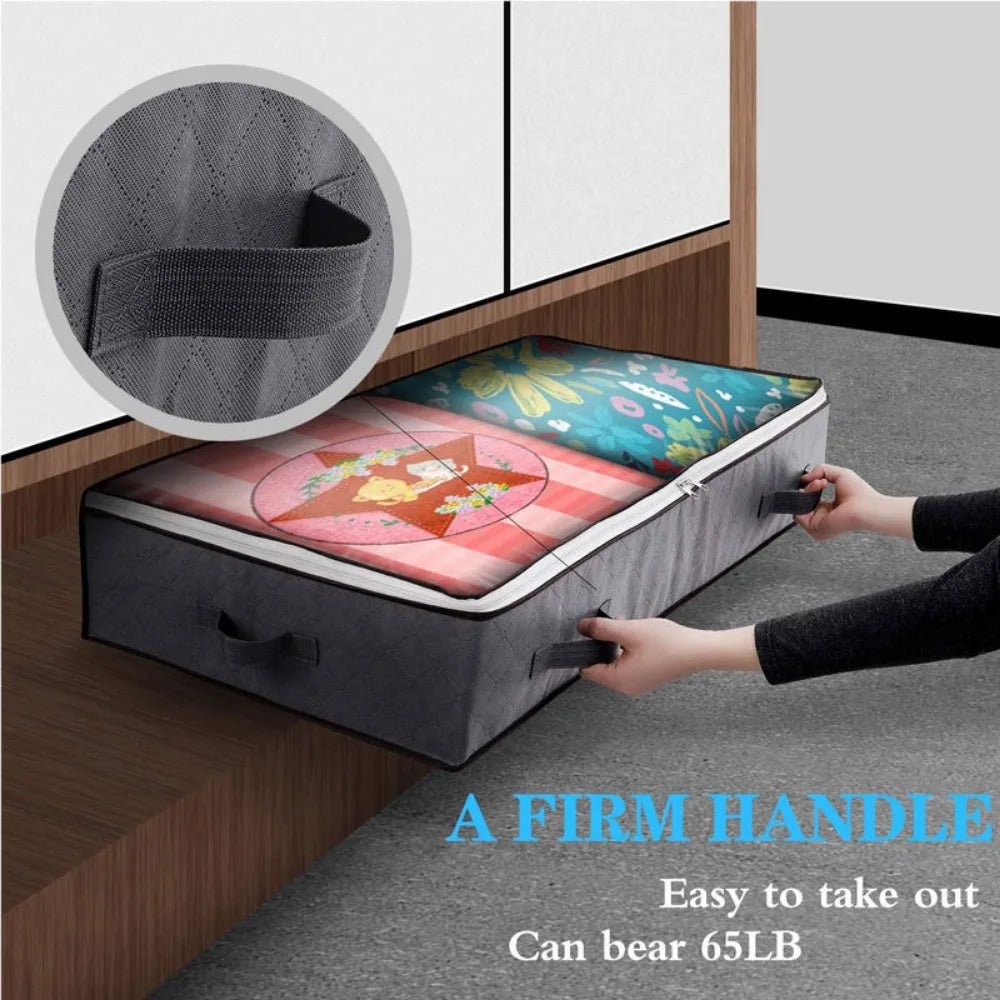 Underbed Storage Bag Foldable Storage With Clear Window | Large Capacity Organizer & Handles - ZOOMNSTORE