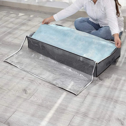 Underbed Storage Bag Foldable Storage With Clear Window | Large Capacity Organizer & Handles - ZOOMNSTORE