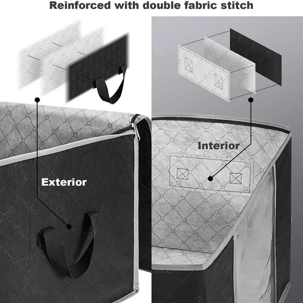 Underbed Storage Bag Foldable Storage With Clear Window | Large Capacity Organizer & Handles - ZOOMNSTORE