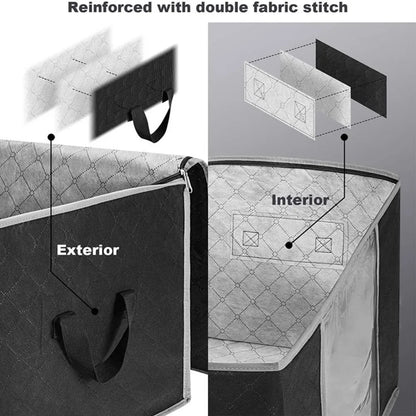 Underbed Storage Bag Foldable Storage With Clear Window | Large Capacity Organizer & Handles - ZOOMNSTORE