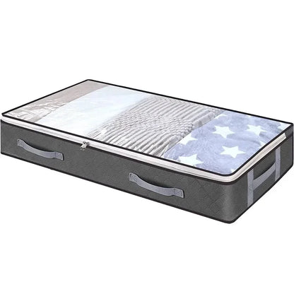 Underbed Storage Bag Foldable Storage With Clear Window | Large Capacity Organizer & Handles - ZOOMNSTORE
