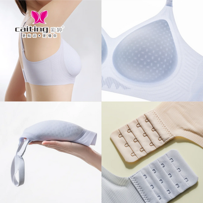 Underwire Bra - Seamless V-Neck Gathering Support, Comfortable Women's Lingerie - ZOOMNSTORE