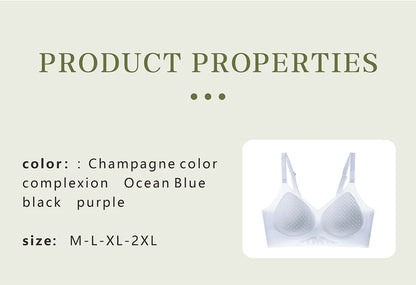 Underwire Bra - Seamless V-Neck Gathering Support, Comfortable Women's Lingerie - ZOOMNSTORE