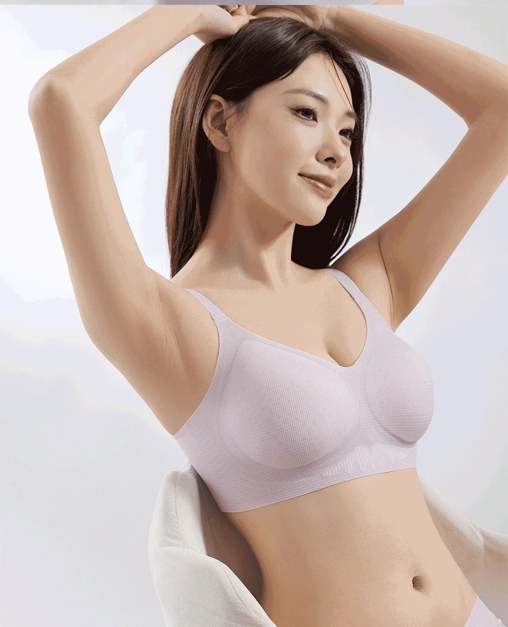 Underwire Bra - Seamless V-Neck Gathering Support, Comfortable Women's Lingerie - ZOOMNSTORE