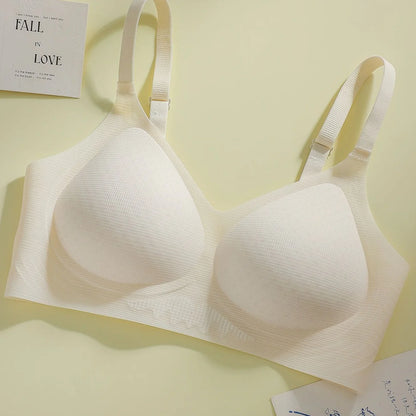 Underwire Bra - Seamless V-Neck Gathering Support, Comfortable Women's Lingerie - ZOOMNSTORE