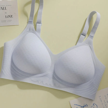 Underwire Bra - Seamless V-Neck Gathering Support, Comfortable Women's Lingerie - ZOOMNSTORE