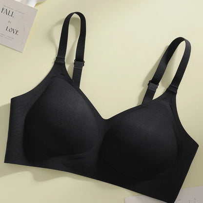 Underwire Bra - Seamless V-Neck Gathering Support, Comfortable Women's Lingerie - ZOOMNSTORE