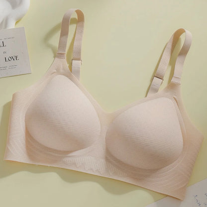 Underwire Bra - Seamless V-Neck Gathering Support, Comfortable Women's Lingerie - ZOOMNSTORE
