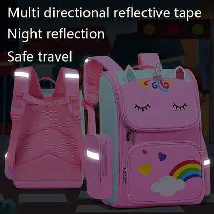 Unicorn Backpack for Girls - Waterproof Rainbow School Bag for Kids - ZOOMNSTORE