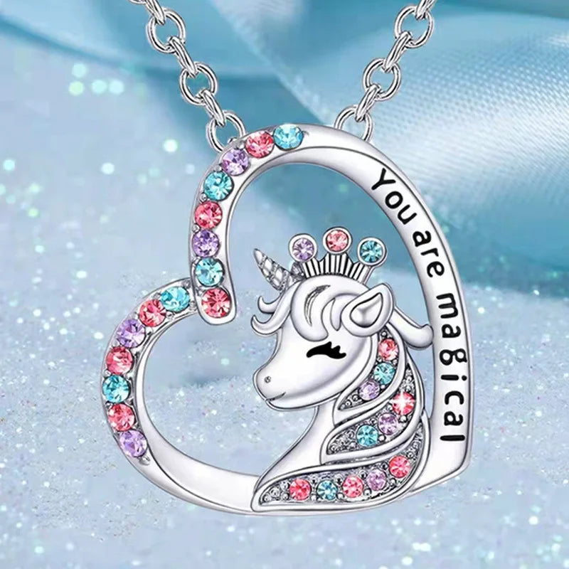 Unicorn Initial Necklace - Magical Horse Pendant for Girls Birthday Gifts - ZOOMNSTORE