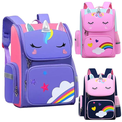 Unicorn Backpack for Girls - Waterproof Rainbow School Bag for Kids - ZOOMNSTORE