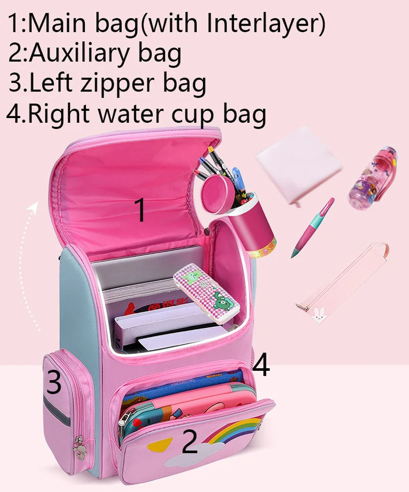 Unicorn Backpack for Girls - Waterproof Rainbow School Bag for Kids - ZOOMNSTORE