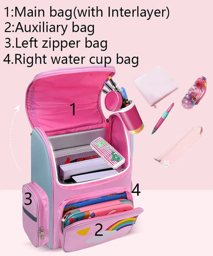 Unicorn Backpack for Girls - Waterproof Rainbow School Bag for Kids - ZOOMNSTORE