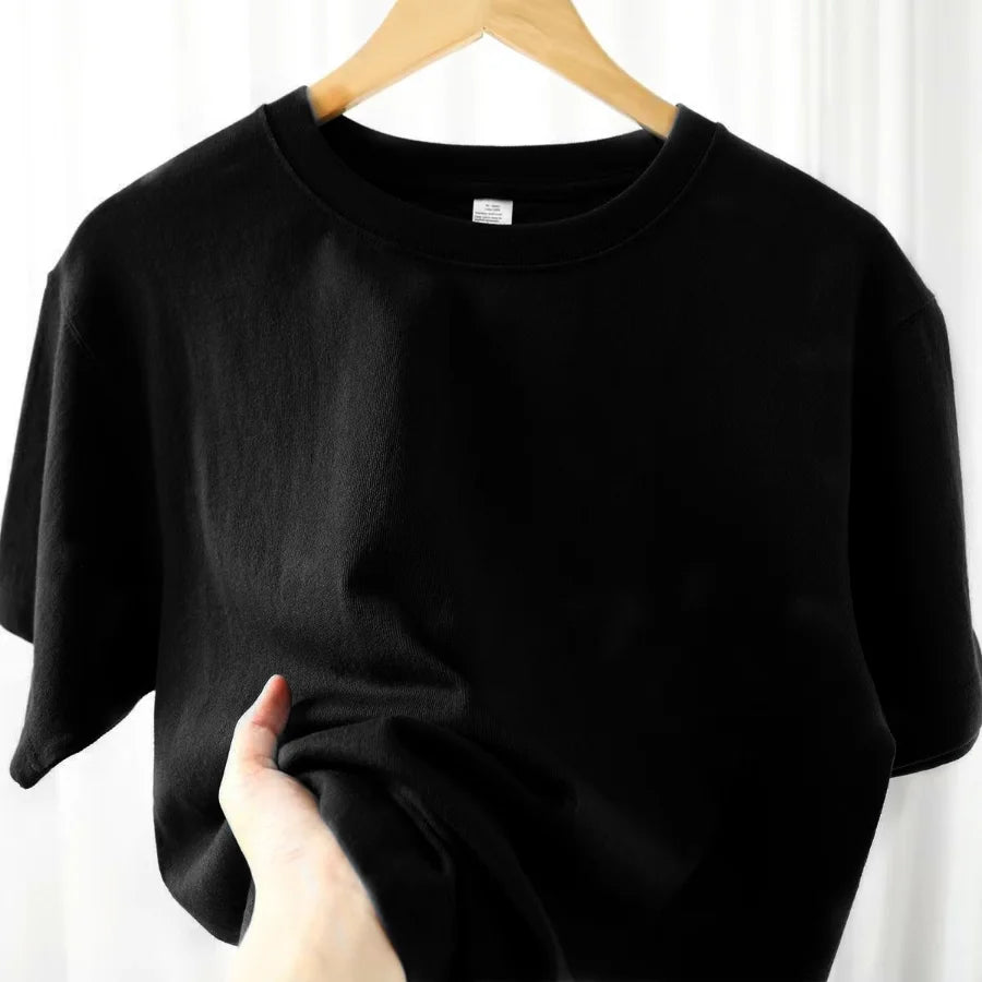 Unisex 100 Cotton Summer T-shirt - Solid Color O Neck Short Sleeve M-4XL - ZOOMNSTORE