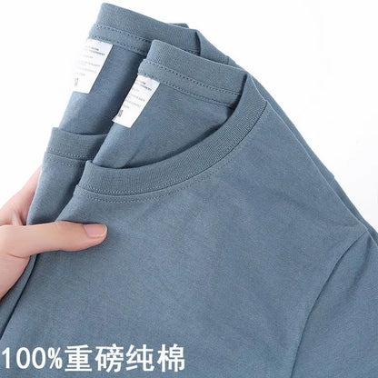 Unisex 100 Cotton Summer T-shirt - Solid Color O Neck Short Sleeve M-4XL - ZOOMNSTORE