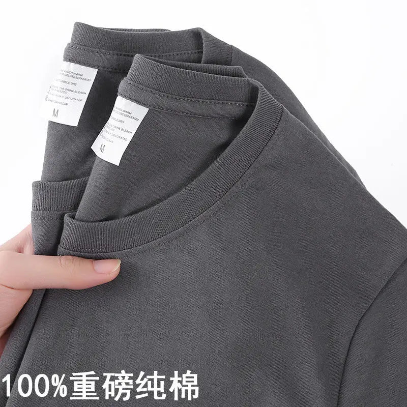 Unisex 100 Cotton Summer T-shirt - Solid Color O Neck Short Sleeve M-4XL - ZOOMNSTORE