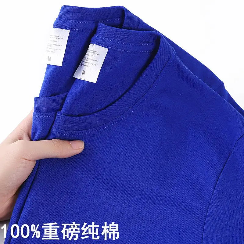 Unisex 100 Cotton Summer T-shirt - Solid Color O Neck Short Sleeve M-4XL - ZOOMNSTORE