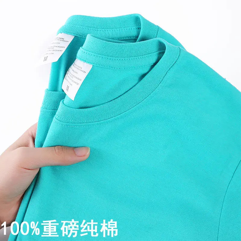 Unisex 100 Cotton Summer T-shirt - Solid Color O Neck Short Sleeve M-4XL - ZOOMNSTORE