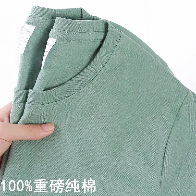 Unisex 100 Cotton Summer T-shirt - Solid Color O Neck Short Sleeve M-4XL - ZOOMNSTORE