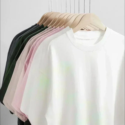 Unisex Cotton T Shirt - Oversized Men's Casual Tees | Breathable Short Sleeve Top - ZOOMNSTORE
