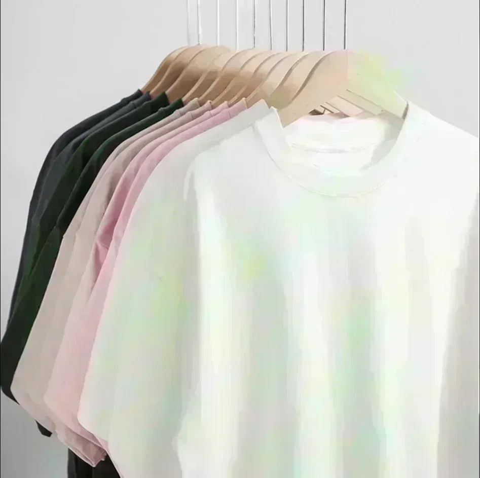 Unisex Cotton T Shirt - Oversized Men's Casual Tees | Breathable Short Sleeve Top - ZOOMNSTORE