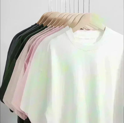Unisex Cotton T Shirt - Oversized Men's Casual Tees | Breathable Short Sleeve Top - ZOOMNSTORE
