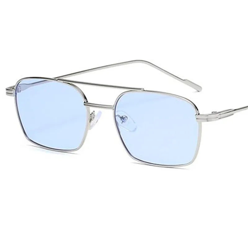 Unisex Double Beam Anti-UV Sunglasses - Stylish Alloy Frame Eyewear - ZOOMNSTORE