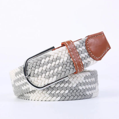 Unisex Stretch Jeans Belt - Casual Knitted Woven Canvas Pin Buckle - ZOOMNSTORE