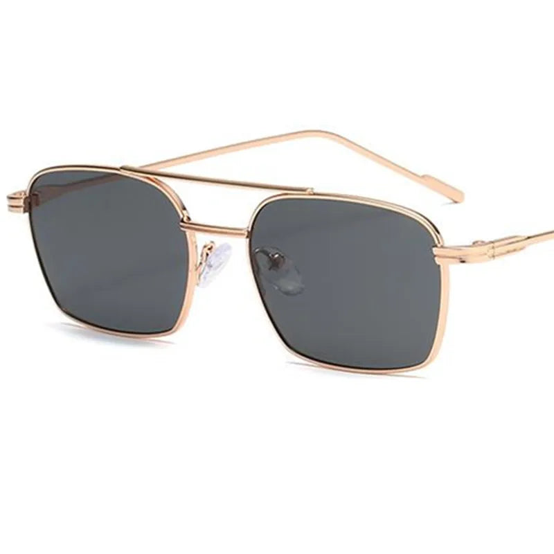 Unisex Double Beam Anti-UV Sunglasses - Stylish Alloy Frame Eyewear - ZOOMNSTORE