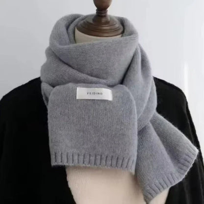 Unisex Winter Thermal Knitted Scarf - Warm Solid Color Neck Wrap - ZOOMNSTORE