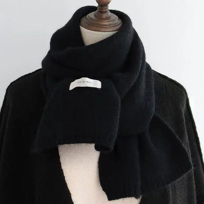 Unisex Winter Thermal Knitted Scarf - Warm Solid Color Neck Wrap - ZOOMNSTORE