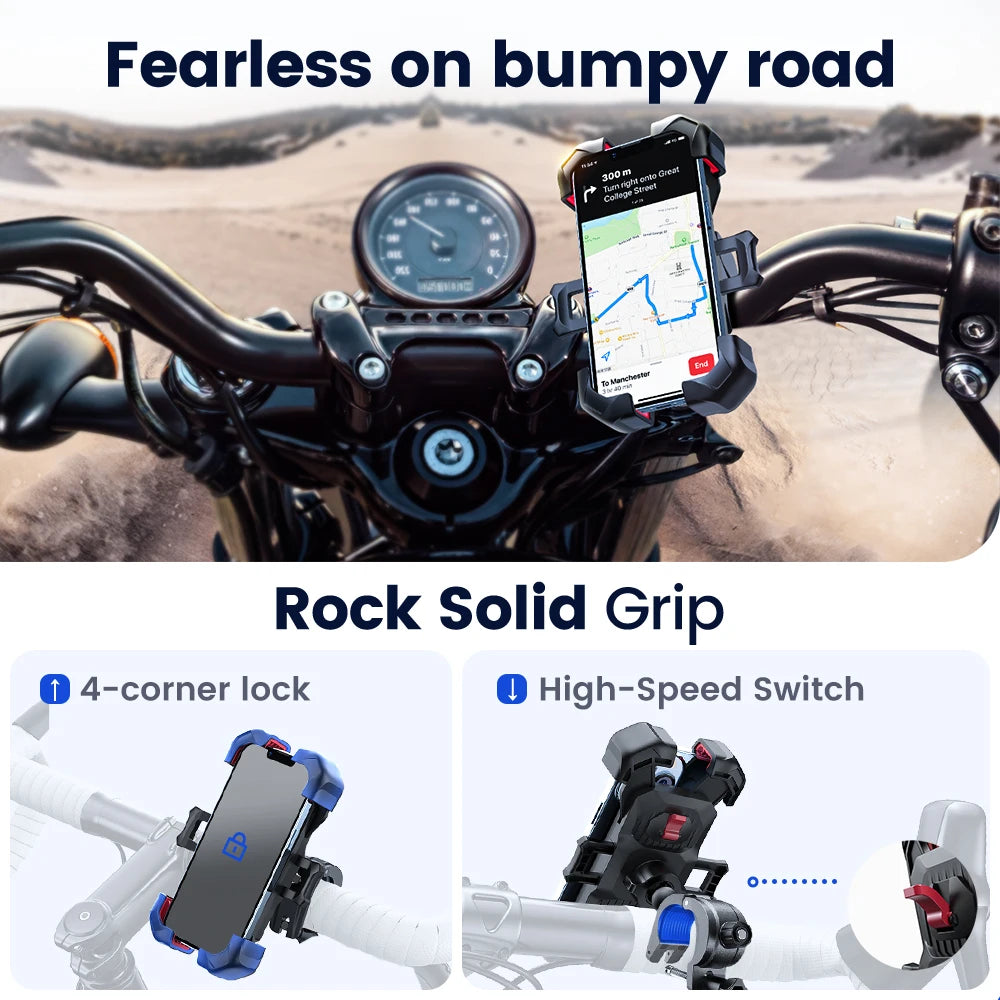 Joyroom Bike Phone Holder 360° View Universal Bicycle Phone Holder for 4.7-7 inch Mobile Phone Stand Shockproof Bracket GPS Clip - ZOOMNSTORE