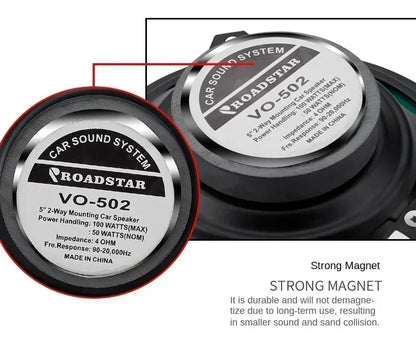 Universal Car Speakers - 4/5/6.5 Inch Coaxial Full Range Automotive Audio System - ZOOMNSTORE