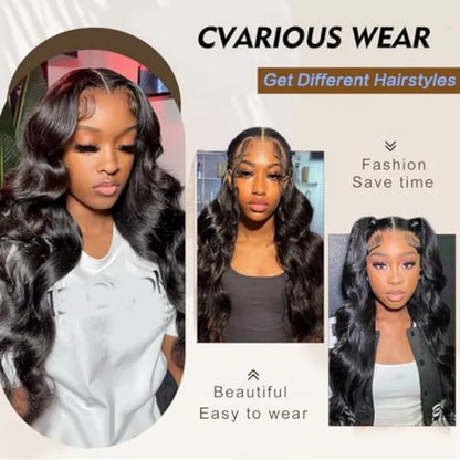 V Part Wigs - 100% Human Hair Body Wave Wig With 5x5 HD Lace Closure & Clip In Half Wig - ZOOMNSTORE