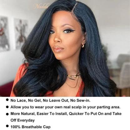 V Part Wigs - 100% Human Hair Body Wave Wig With 5x5 HD Lace Closure & Clip In Half Wig - ZOOMNSTORE