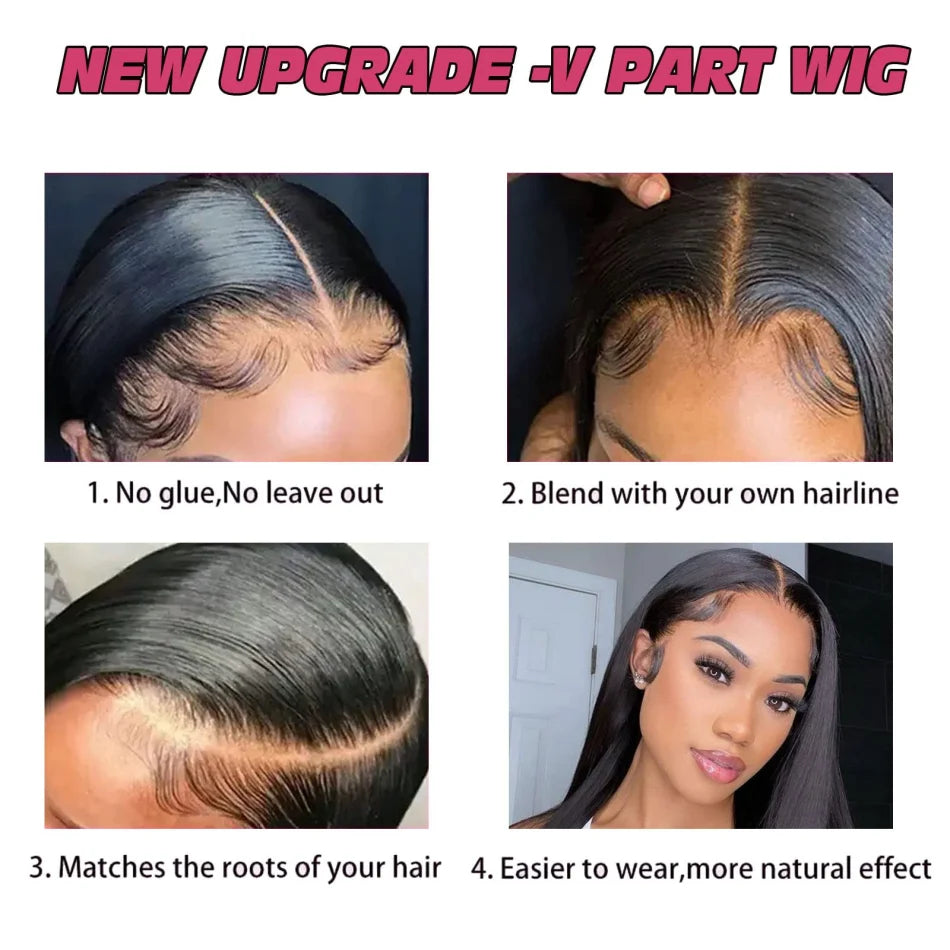 V Part Wigs - 100% Human Hair Body Wave Wig With 5x5 HD Lace Closure & Clip In Half Wig - ZOOMNSTORE