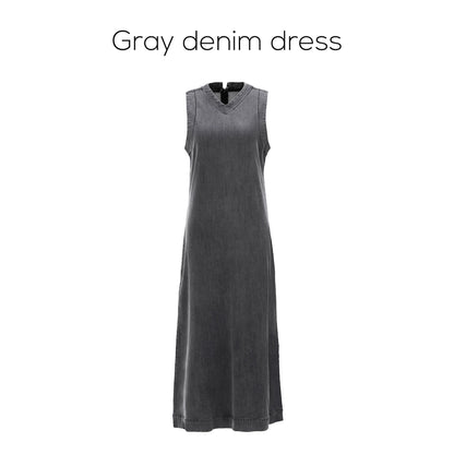 V-neck Denim Dress  Knitting Cardigan - Womens AutumnWinter Modal Shirt - ZOOMNSTORE