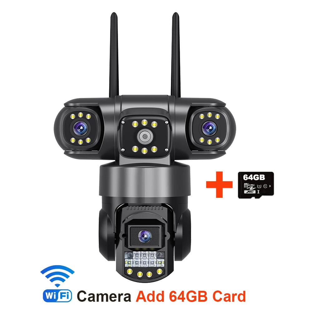 V380 Pro 12MP 6K Outdoor WiFi IP Camera - Triple Lens Waterproof Security CCTV with Night Vision - ZOOMNSTORE