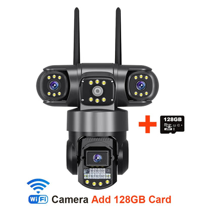 V380 Pro 12MP 6K Outdoor WiFi IP Camera - Triple Lens Waterproof Security CCTV with Night Vision - ZOOMNSTORE