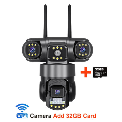 V380 Pro 12MP 6K Outdoor WiFi IP Camera - Triple Lens Waterproof Security CCTV with Night Vision - ZOOMNSTORE